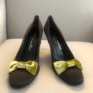 Bettye Muller Brown Satin Pumps Size 37 6.5